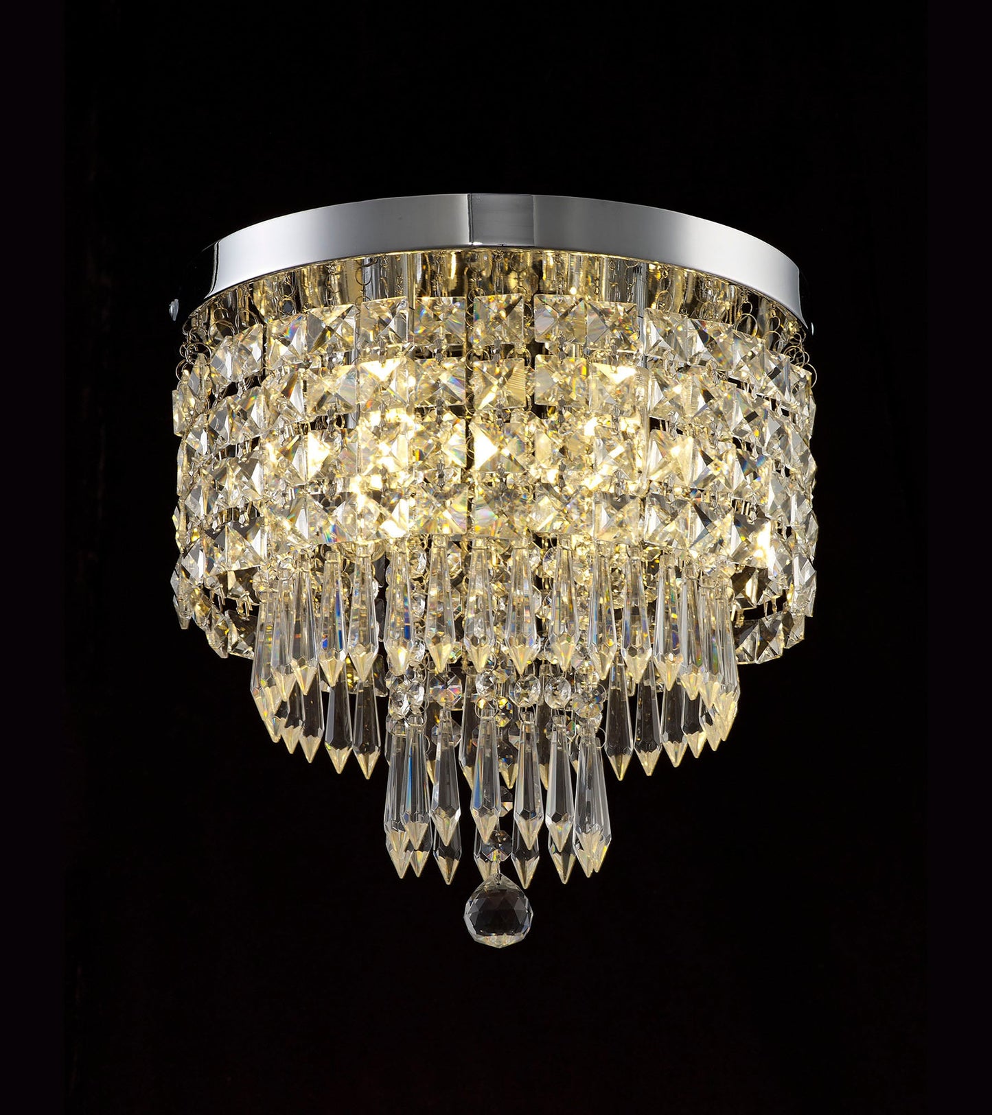 Warford Ceiling Light, 4 x G9, IP44, Polished Chrome and Crystal 2