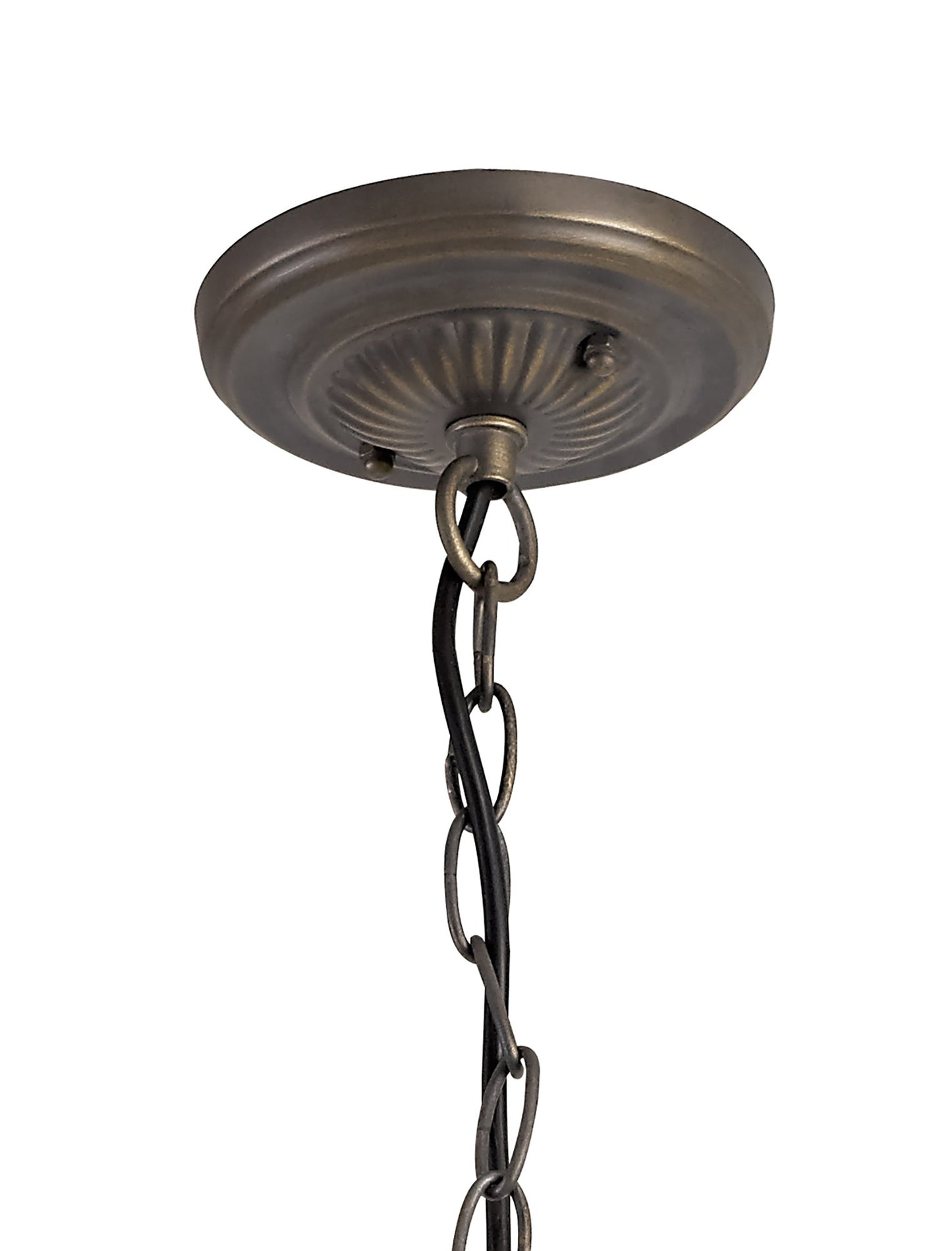 Rydal Tiffany 30cm Non-electric Shade Suitable For Pendant and Ceiling and Table Lamp, Amber and Cream and Crystal