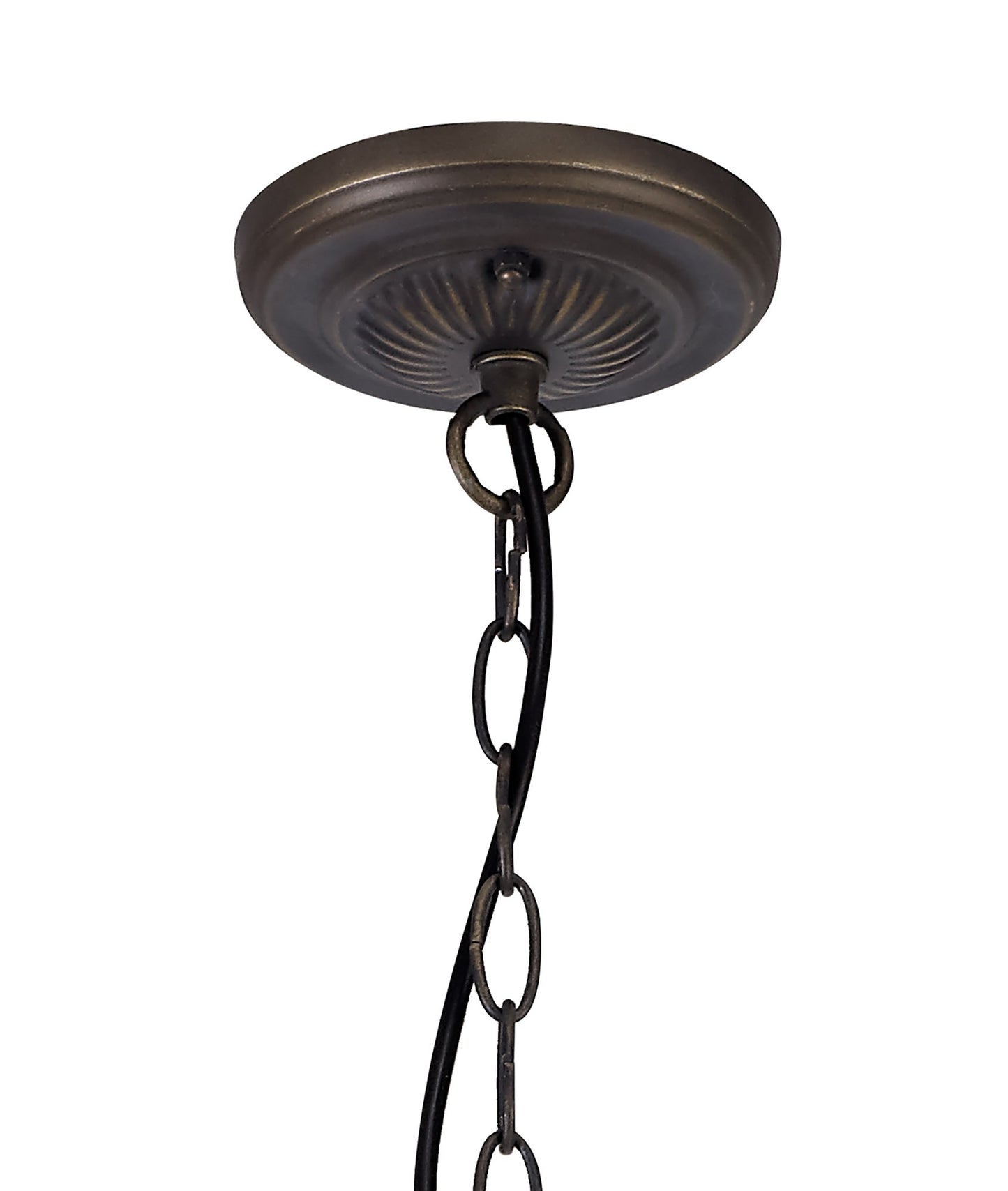 Rydal Tiffany 30cm Non-electric Shade Suitable For Pendant and Ceiling and Table Lamp, Amber and Cream and Crystal
