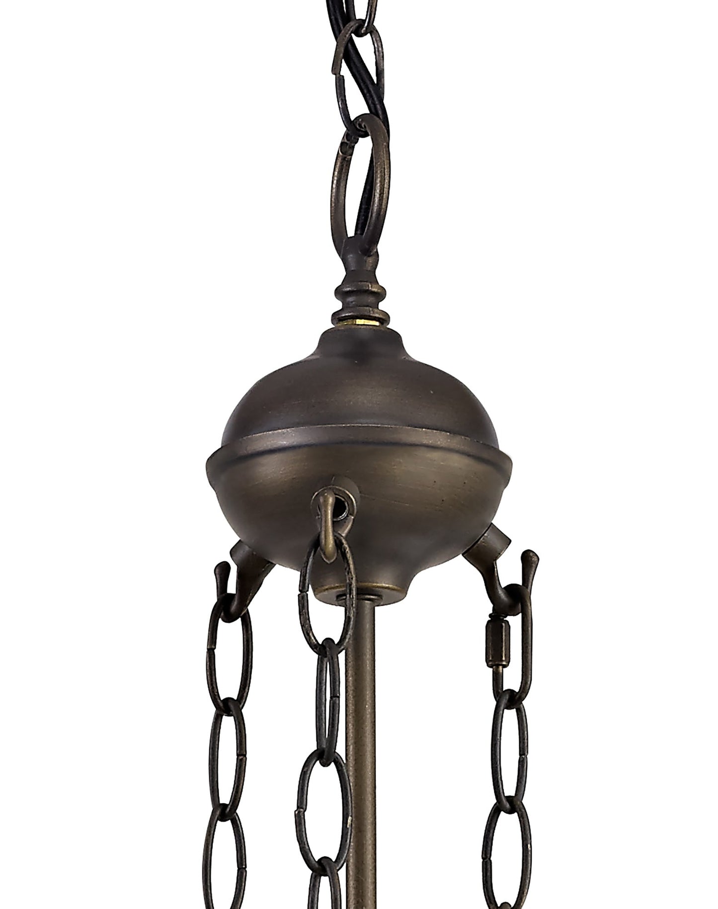 Rydal Tiffany 30cm Non-electric Shade Suitable For Pendant and Ceiling and Table Lamp, Amber and Cream and Crystal