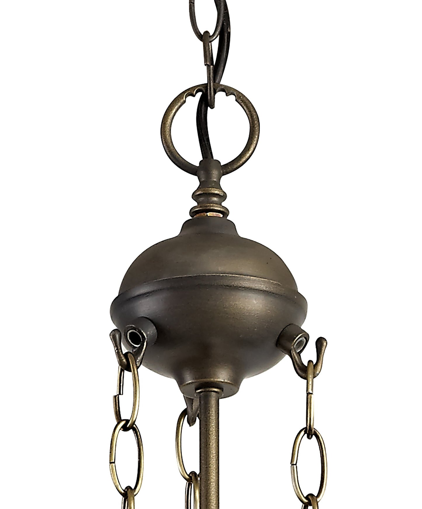 Rydal Tiffany 30cm Non-electric Shade Suitable For Pendant and Ceiling and Table Lamp, Amber and Cream and Crystal