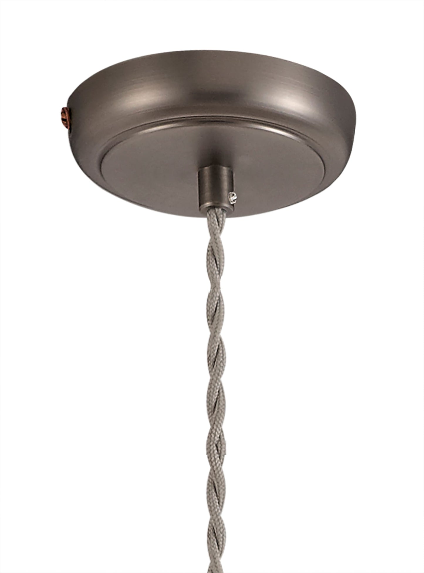 Weaverham Medium Pendant, 1 x E27, Antique Silver and Copper and White