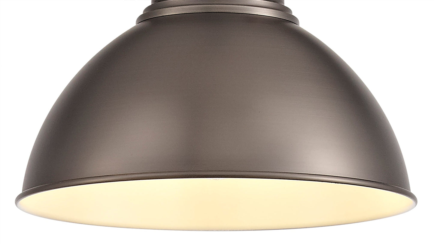 Weaverham Medium Pendant, 1 x E27, Antique Silver and Copper and White