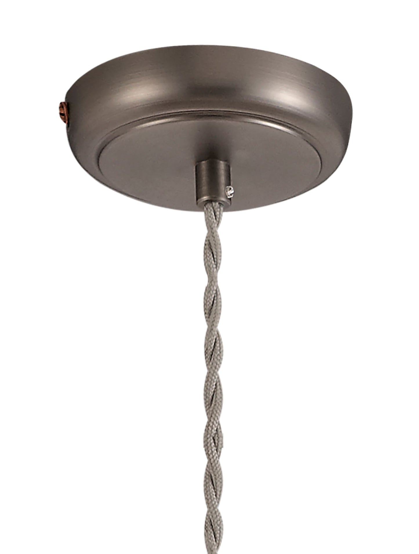Weaverham Large Pendant, 1 x E27, Antique Silver and Copper and White