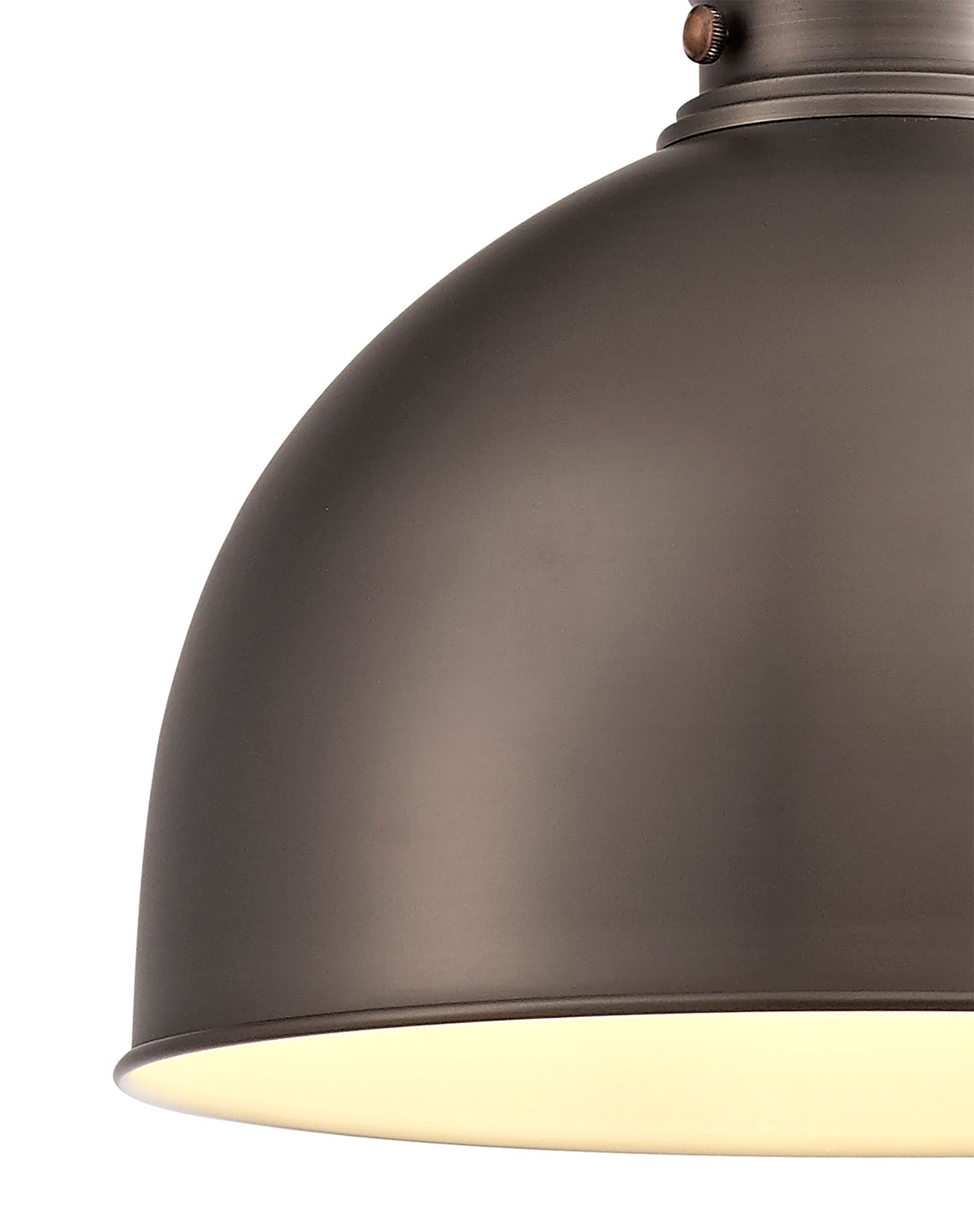 Weaverham Large Pendant, 1 x E27, Antique Silver and Copper and White