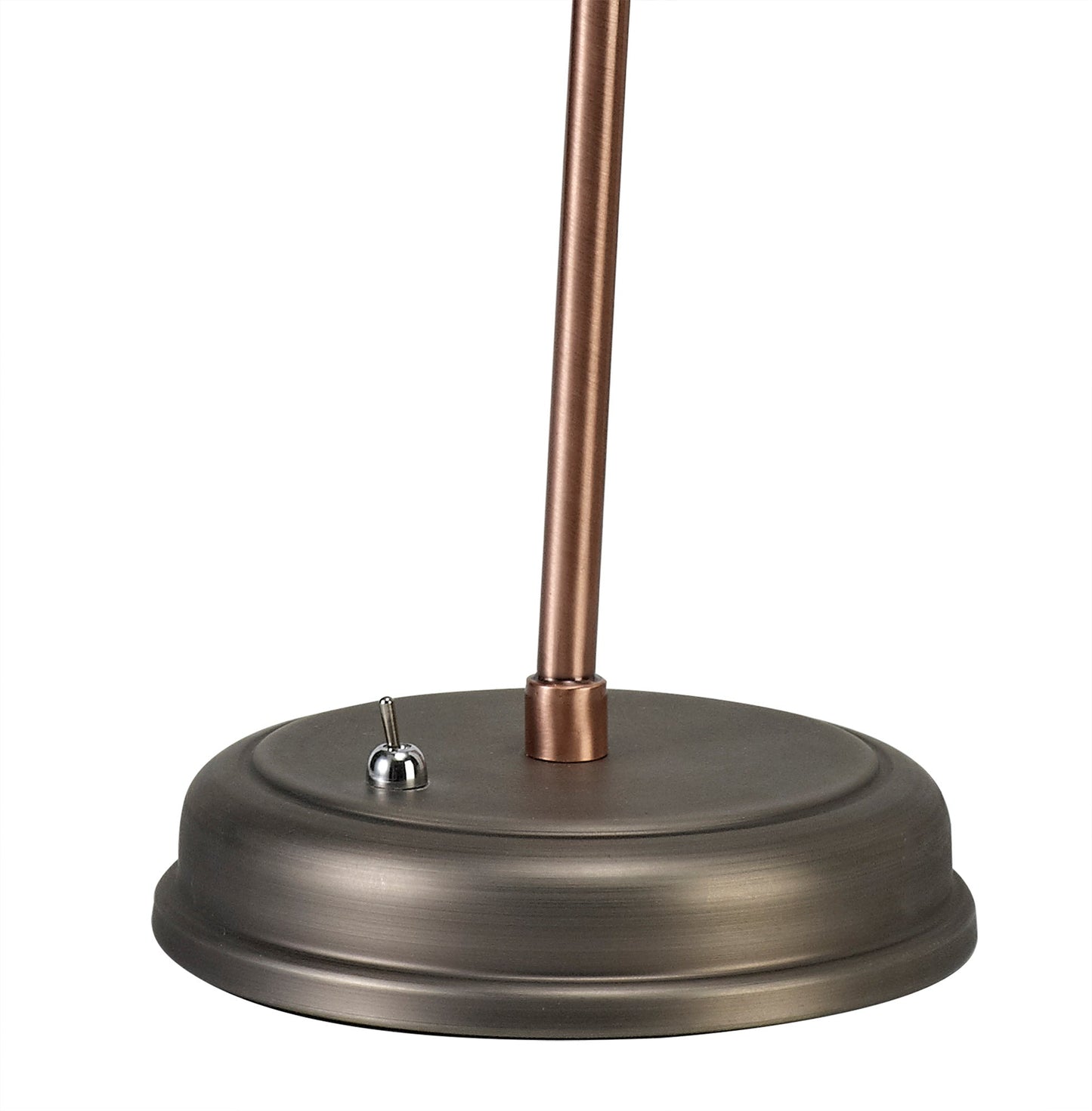 Weaverham Adjustable Table Lamp, 1 x E27, Antique Silver and Copper and White