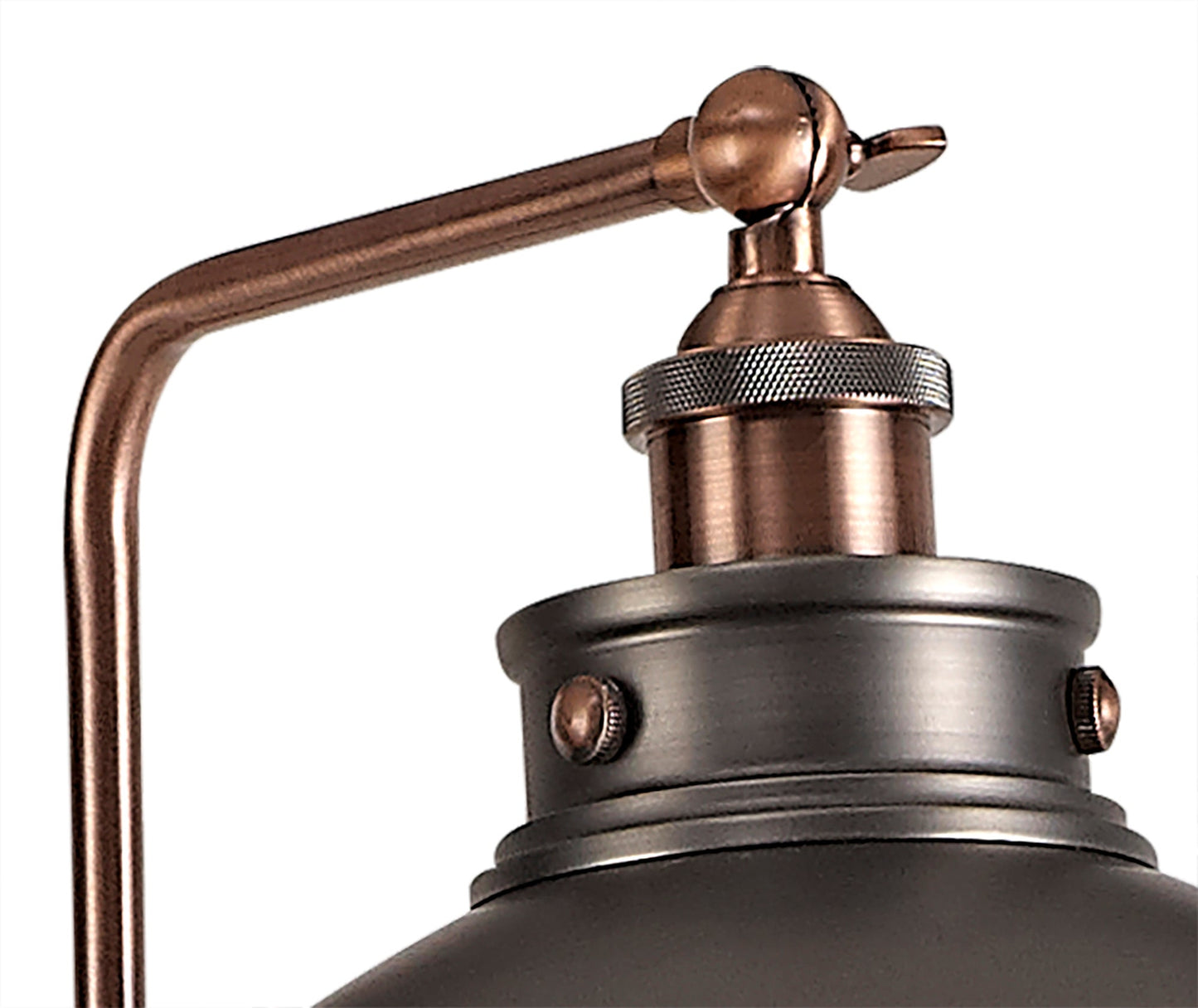 Weaverham Adjustable Floor Lamp, 1 x E27, Antique Silver and Copper and White