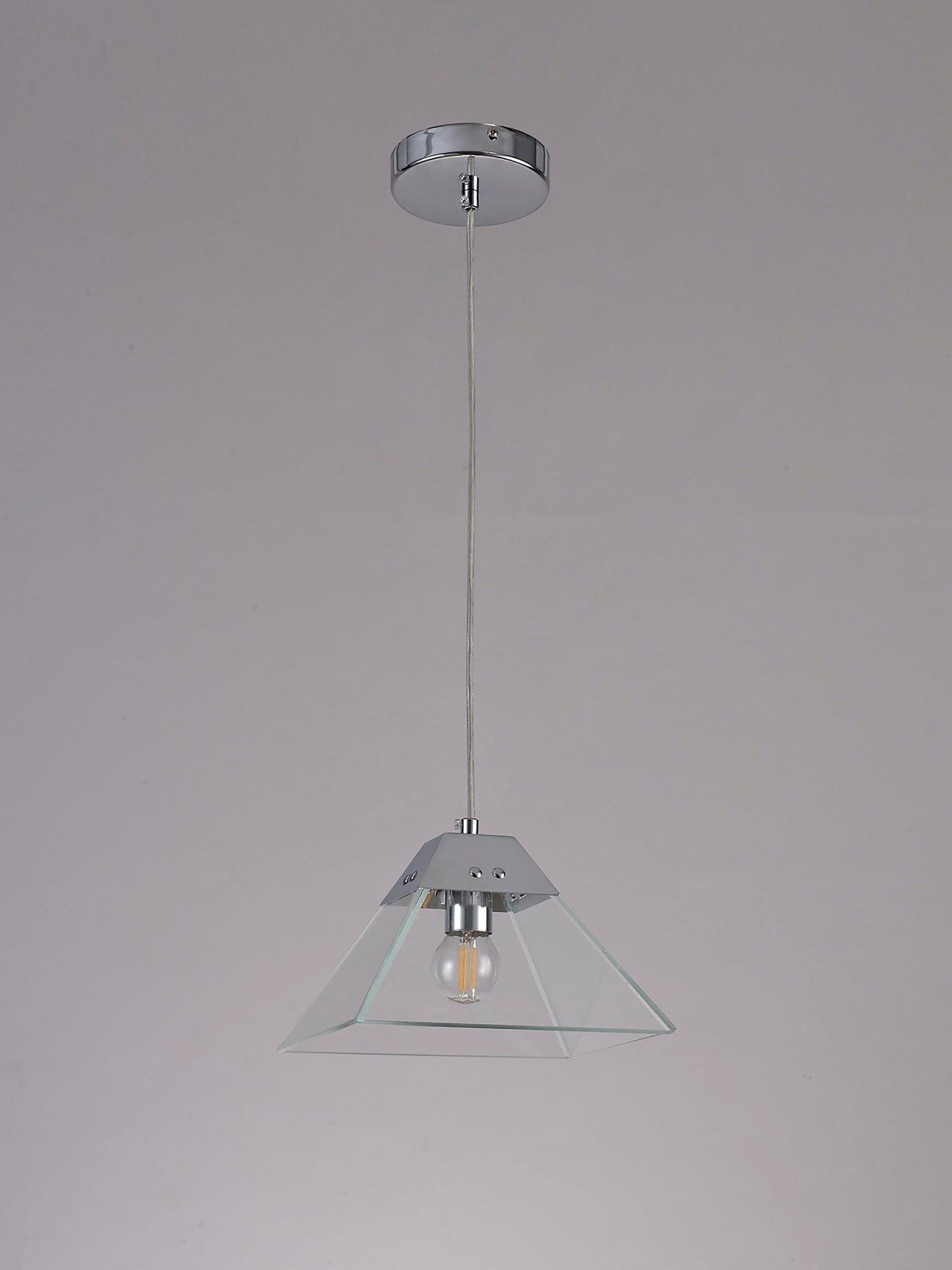 Whitley Square Pendant Small, 1 Light E14, Polished Chrome 2