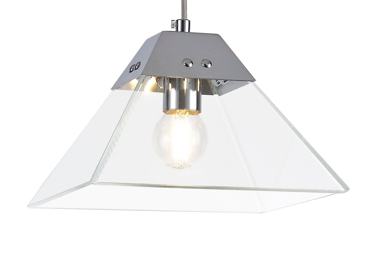 Whitley Square Pendant Small, 1 Light E14, Polished Chrome 2