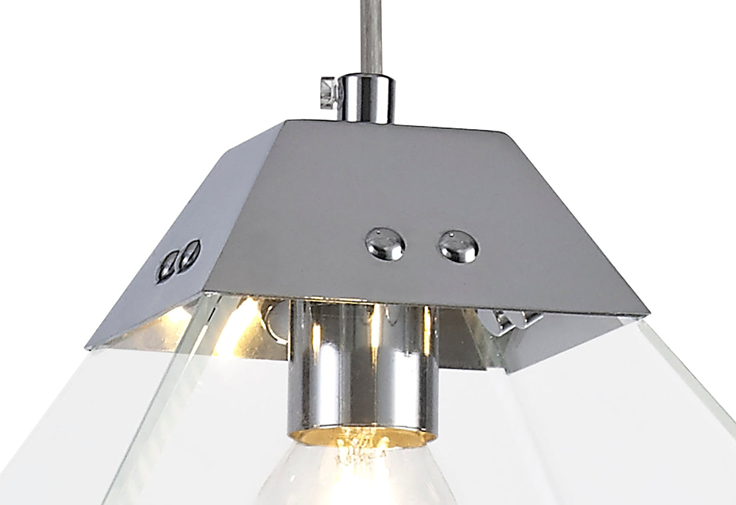 Whitley Square Pendant Small, 1 Light E14, Polished Chrome 2