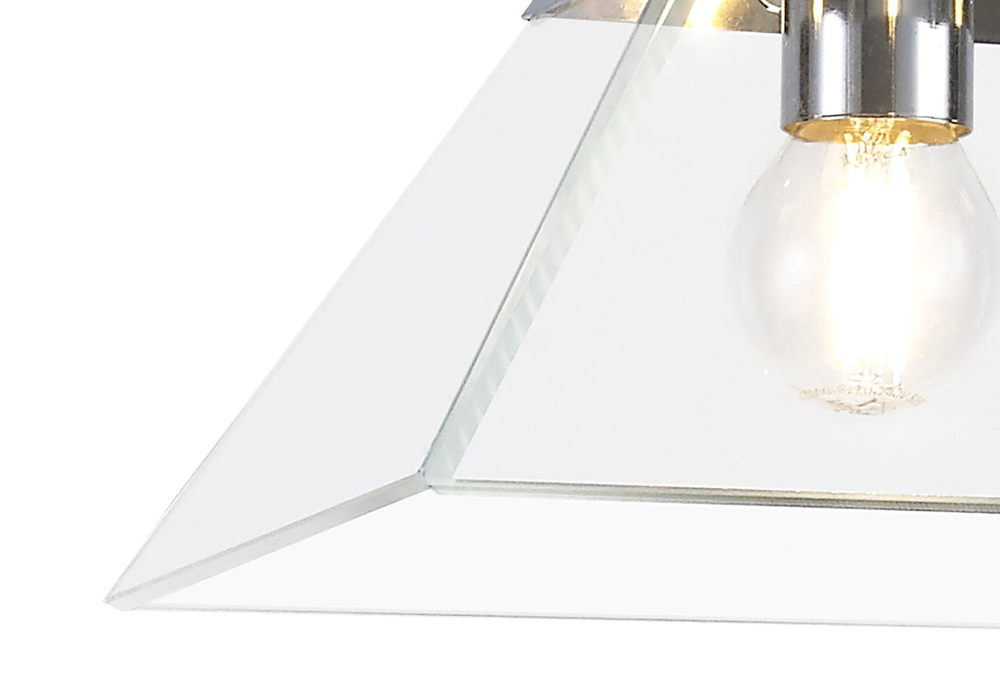 Whitley Square Pendant Small, 1 Light E14, Polished Chrome 2
