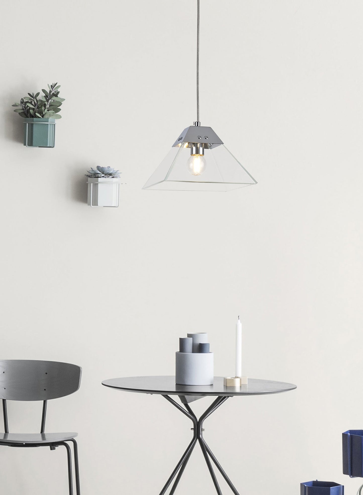 Whitley Square Pendant Small, 1 Light E14, Antique Brass 2