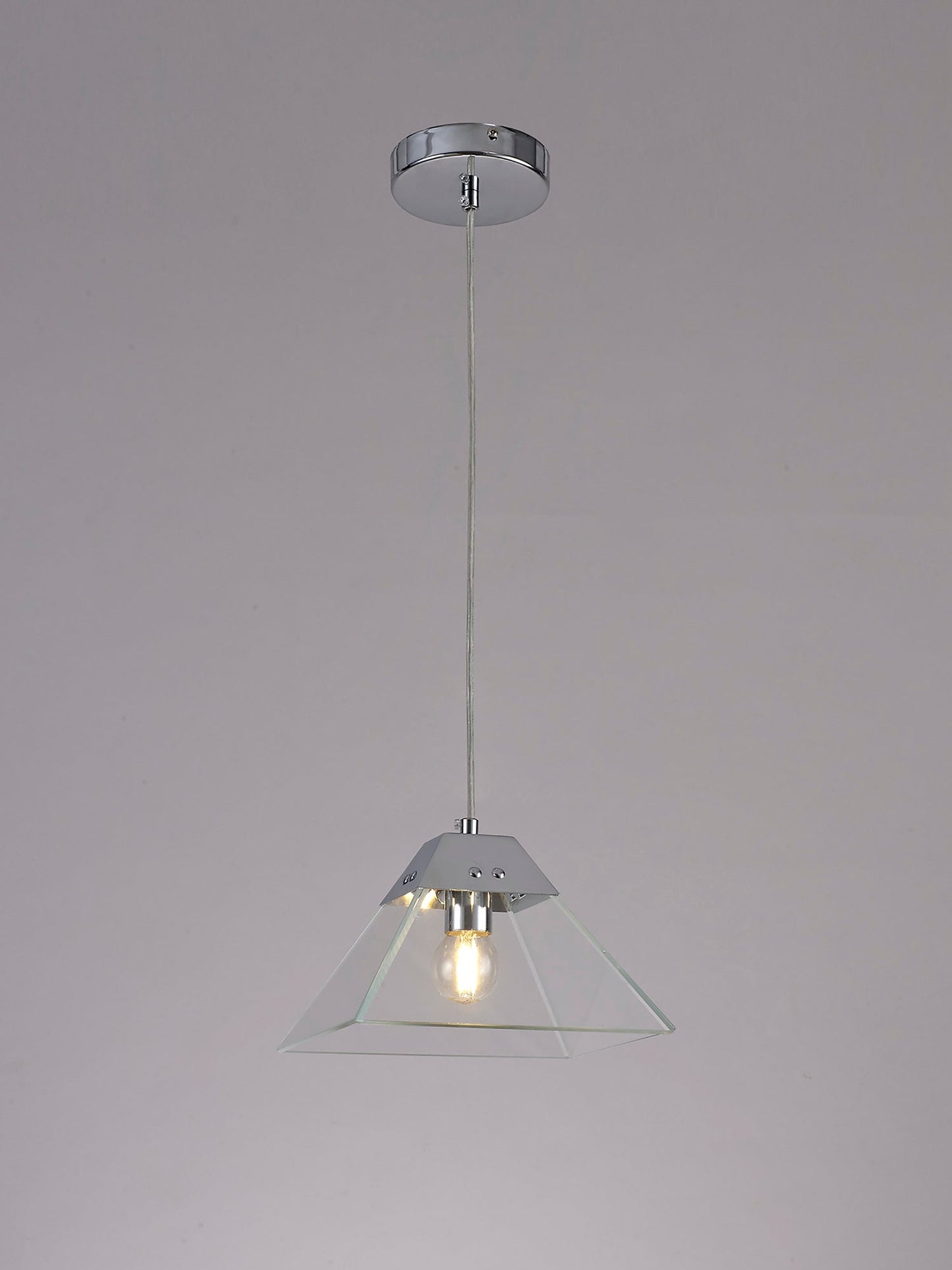 Whitley Square Pendant Small, 1 Light E14, Polished Chrome 2