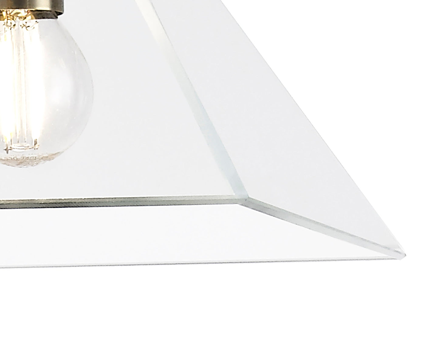 Whitley Square Pendant Small, 1 Light E14, Antique Brass 2