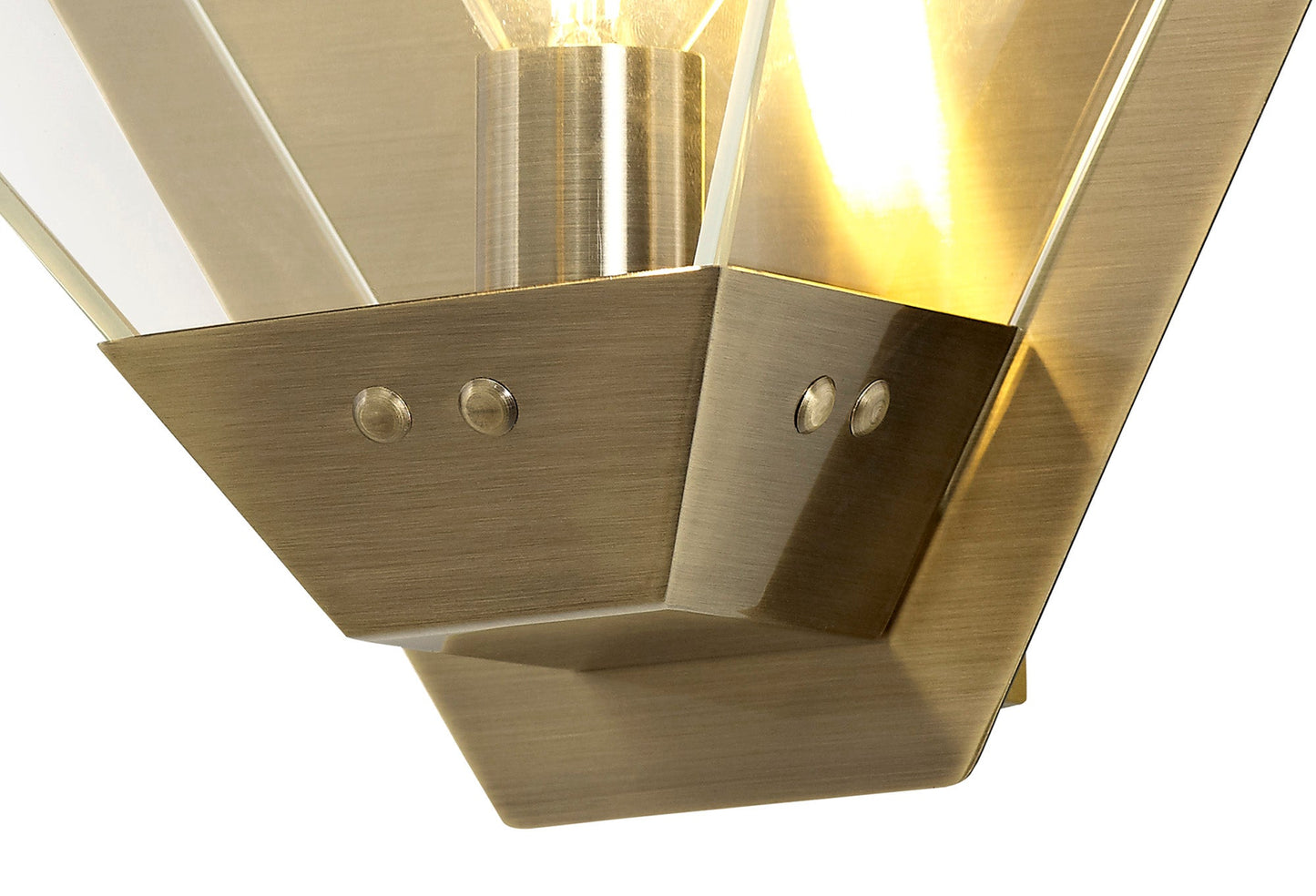 Whitley Wall Lamp, 1 Light E14, Antique Brass 2