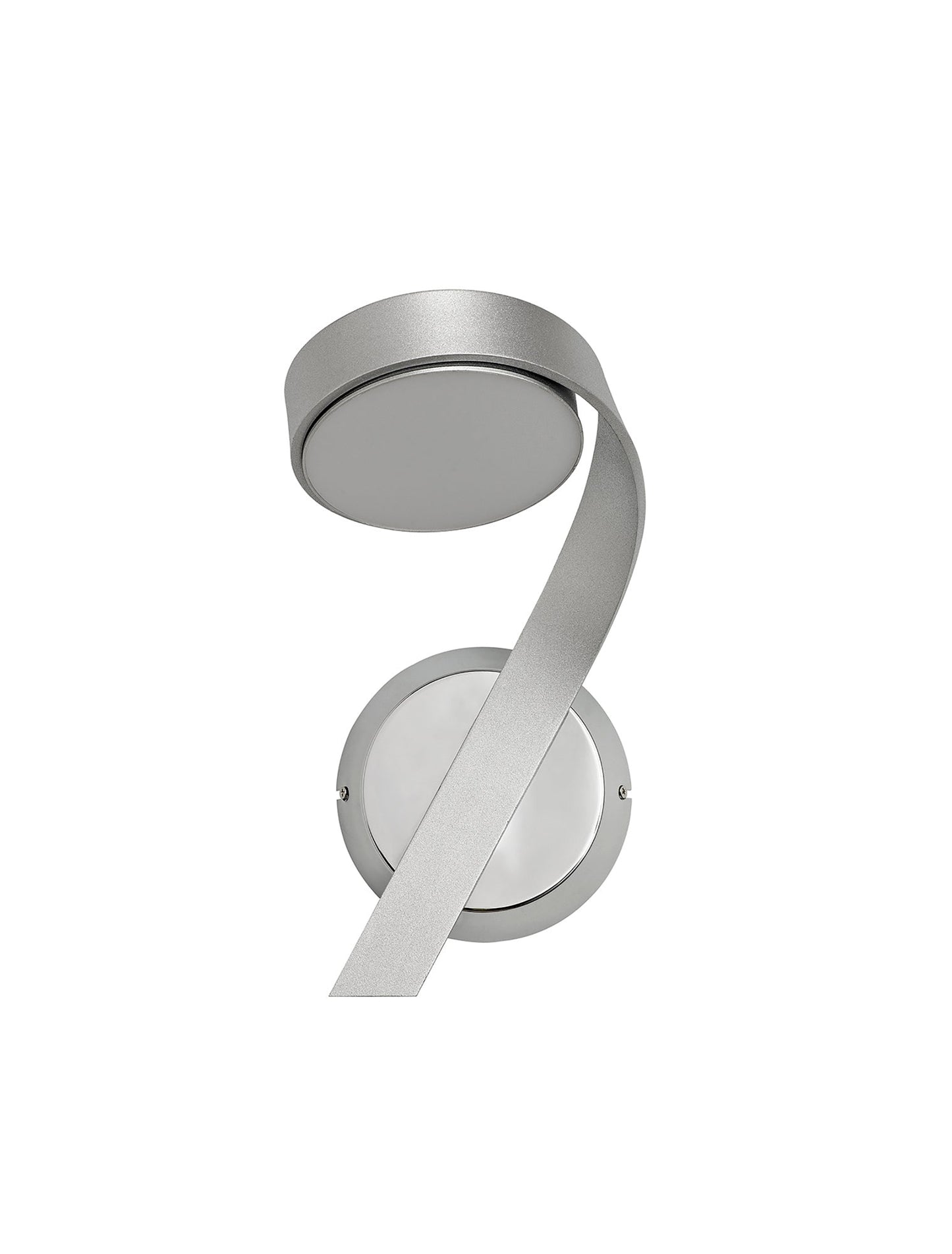 Willow Wall Lamp Right Switched, 1 x 10W LED, 3000K, 800lm, Silver and Polished Chrome, 3yrs Warranty