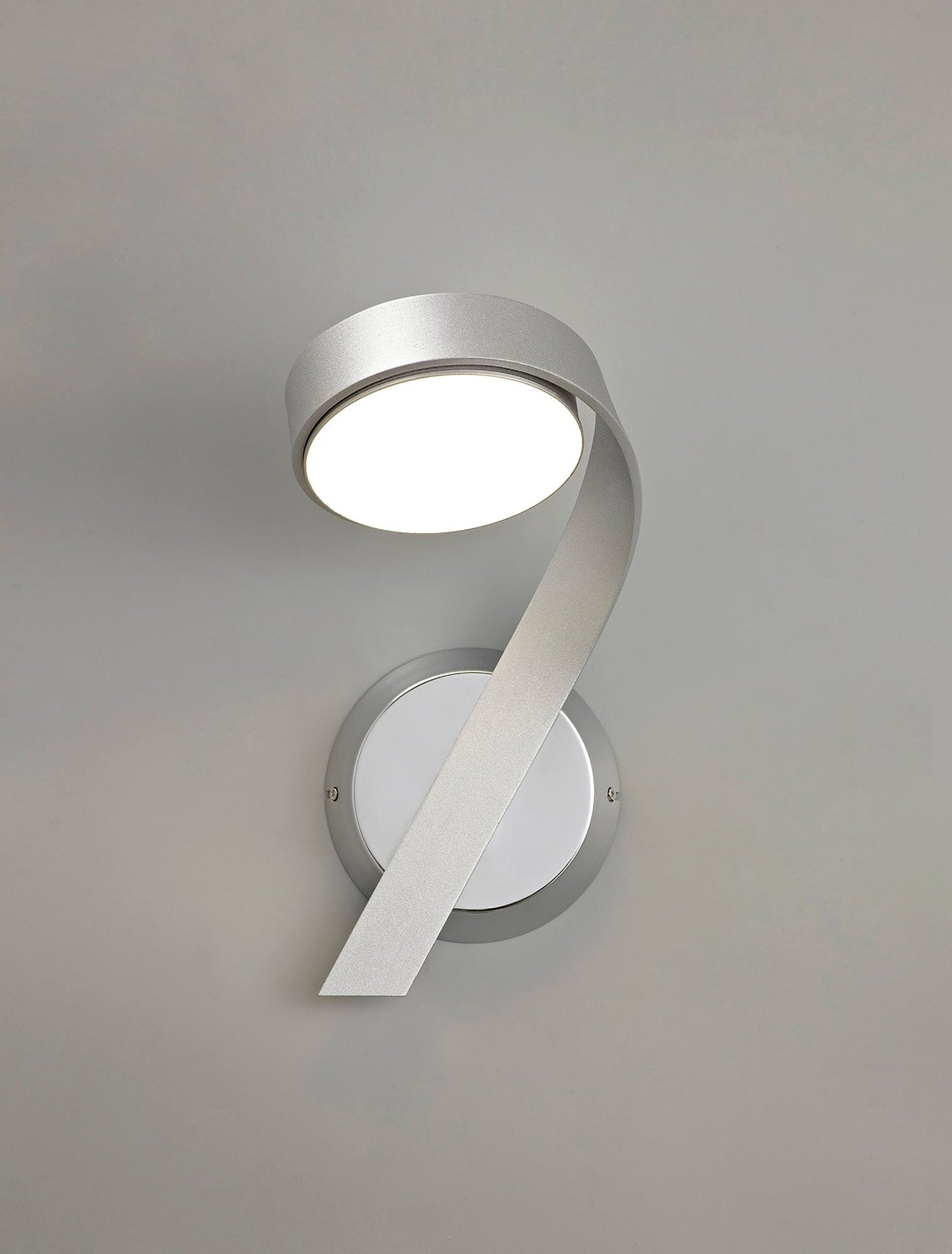 Willow Wall Lamp Right Switched, 1 x 10W LED, 3000K, 800lm, Silver and Polished Chrome, 3yrs Warranty