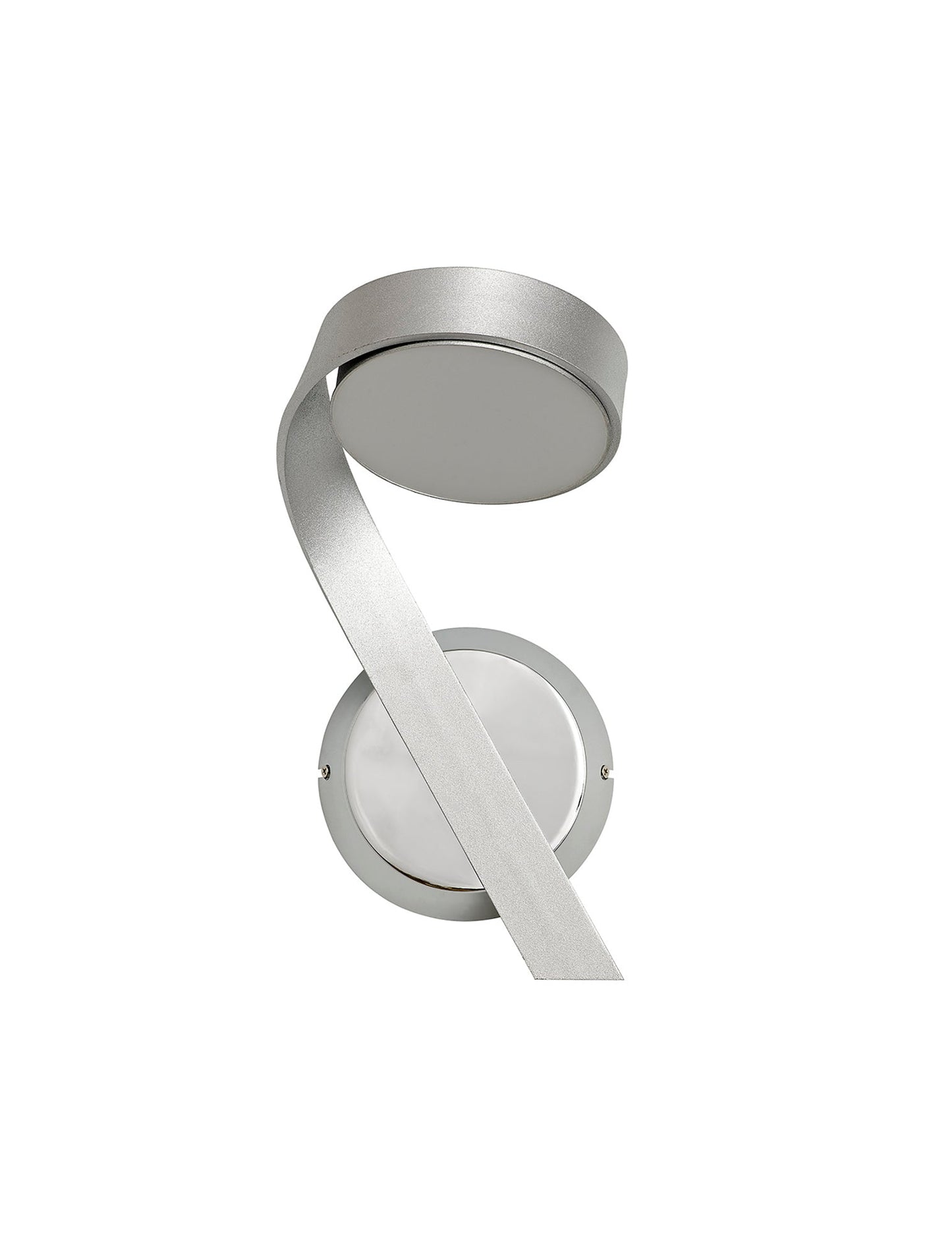 Willow Wall Lamp Left Switched, 1 x 10W LED, 3000K, 800lm, Silver and Polished Chrome, 3yrs Warranty