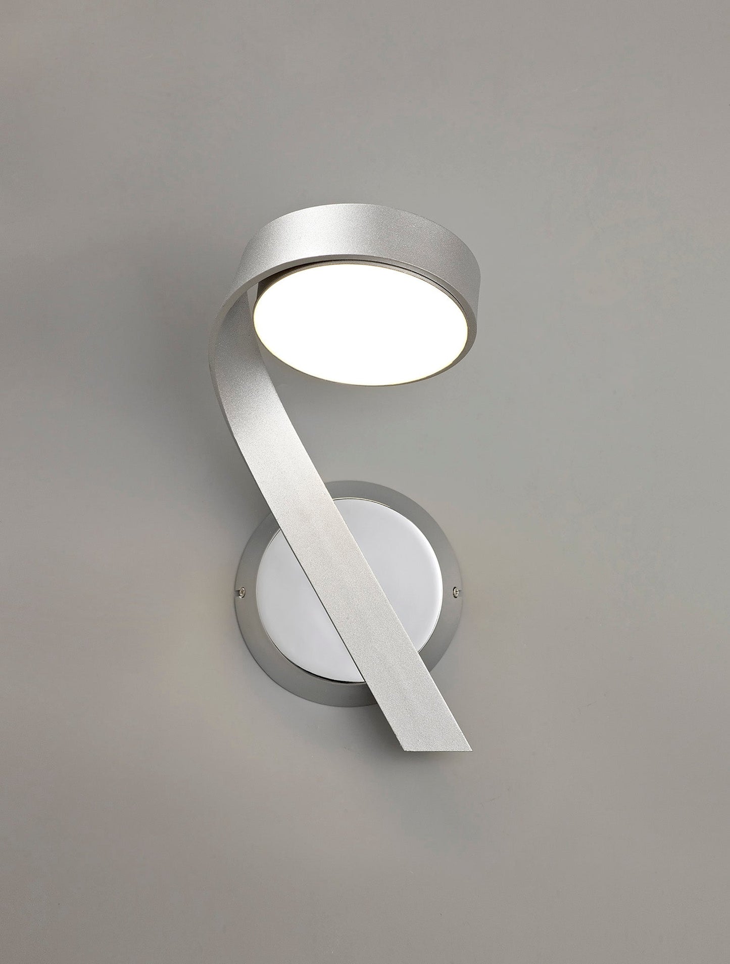 Willow Wall Lamp Left Switched, 1 x 10W LED, 3000K, 800lm, Silver and Polished Chrome, 3yrs Warranty