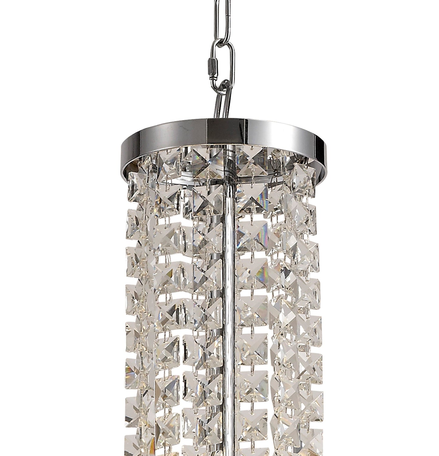 Wilmslow Pendant and Semi Ceiling Convertible, 7 x E14, Polished Chrome and Crystal
