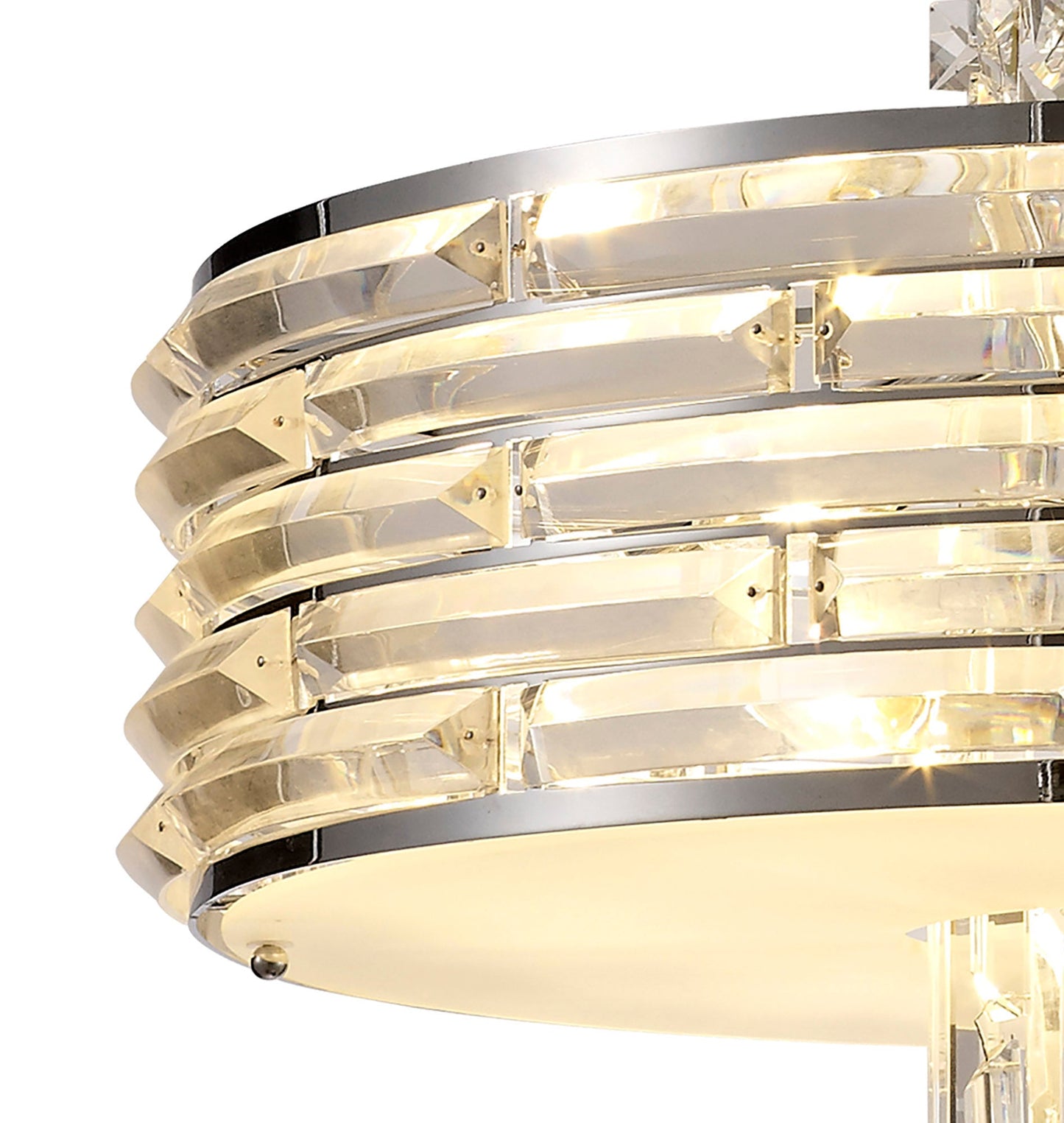 Wilmslow Pendant and Semi Ceiling Convertible, 7 x E14, Polished Chrome and Crystal
