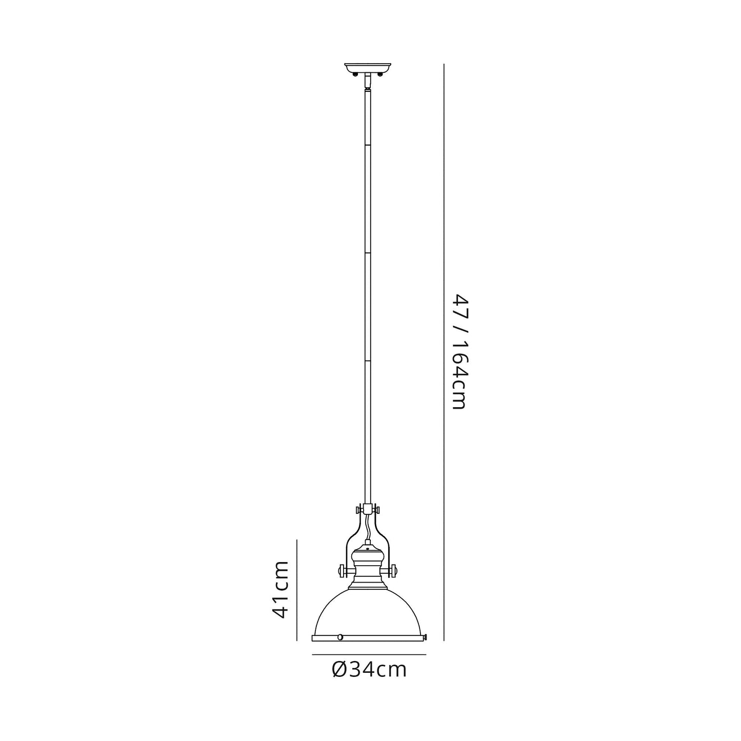 Stanley Pendant, 1 x E27, Polished Nickel and Frosted Glass 2