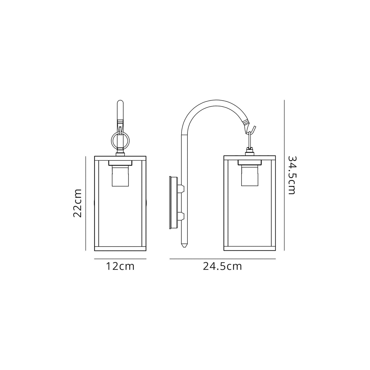 Briar Downward Wall Lamp, 1 x E27, IP54, Graphite Black, 2yrs Warranty 2