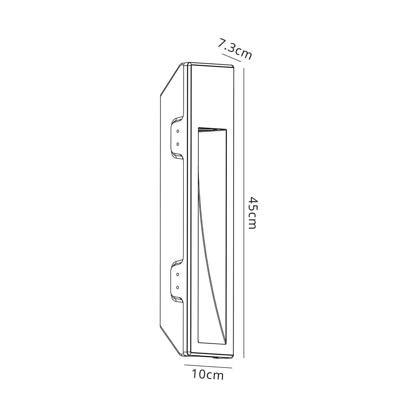 Russet Large Recessed Wall Lamp, 1 x GU10, White Paintable Gypsum, Cut Out: L:453mmxW:103mm