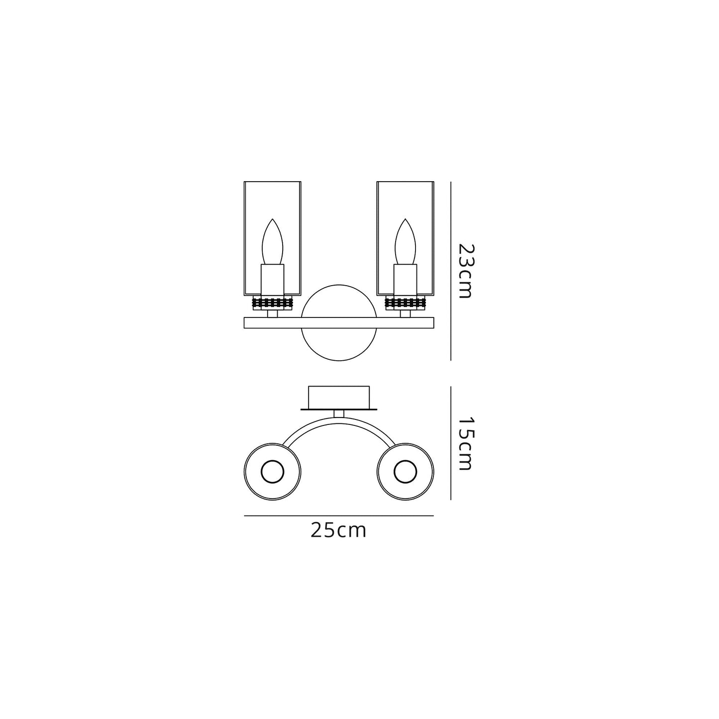 Disley Wall Lamp Switched, 2 x E14, Antique Brass