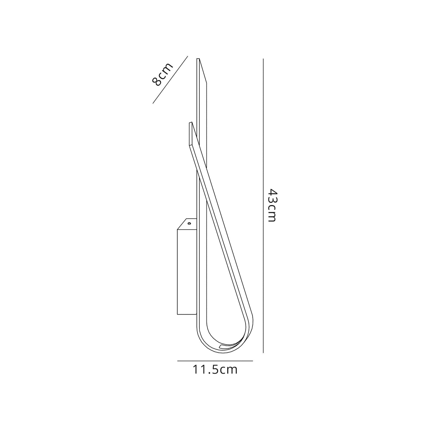 Ash Wall Lamp, 1 x 12W LED, 3000K, 840lm, Sand Anthracite, 3yrs Warranty