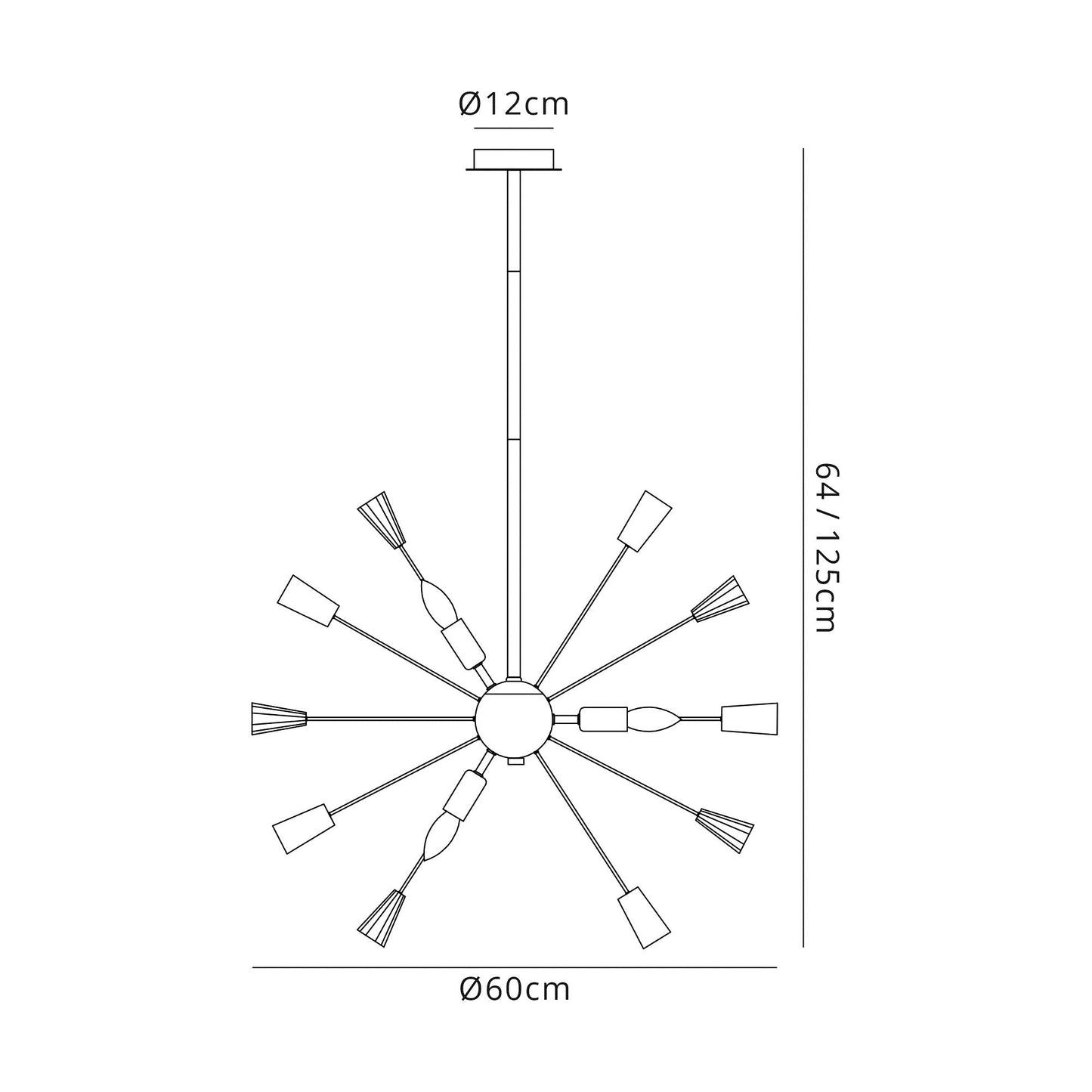 Knutsford Sputnik Pendant, 9 Light E14, Polished Nickel and Crystal