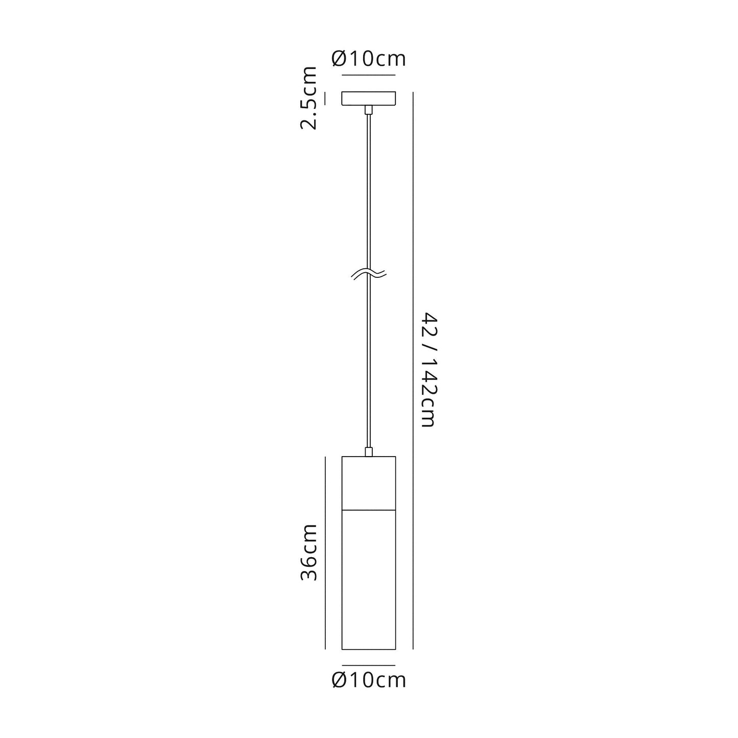 Didsbury Single Tube Pendant 1 Light E27, Black and Amber Glass