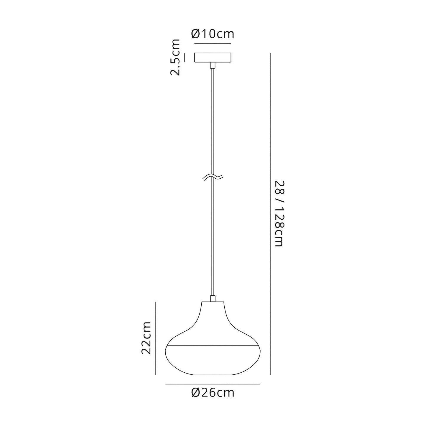 Didsbury Single Vase Pendant 1 Light E27, Black and Amber Glass