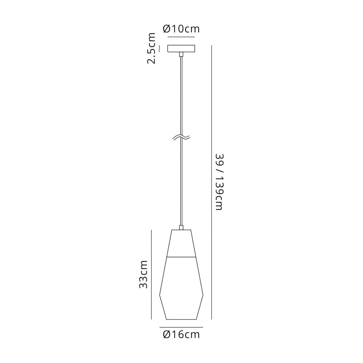 Didsbury Single Cone Pendant 1 Light E27, Black and Amber Glass