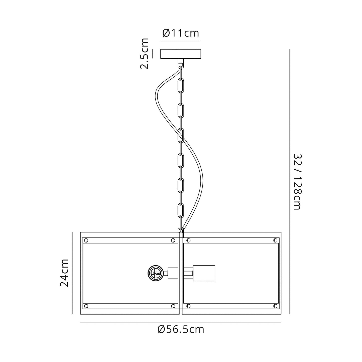 Tarporley Pendant, 4 Light E27, Polished Chrome