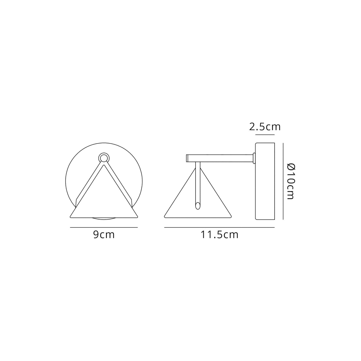 Mallory Wall Lamp 1 Light, 1 x 3W LED, 3000K, 110lm, Sand Black and Grey, 3yrs Warranty