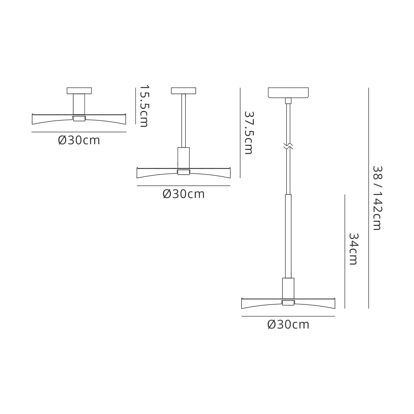Woodford Single Pendant, 1 Light Adjustable E27, Marble Effect