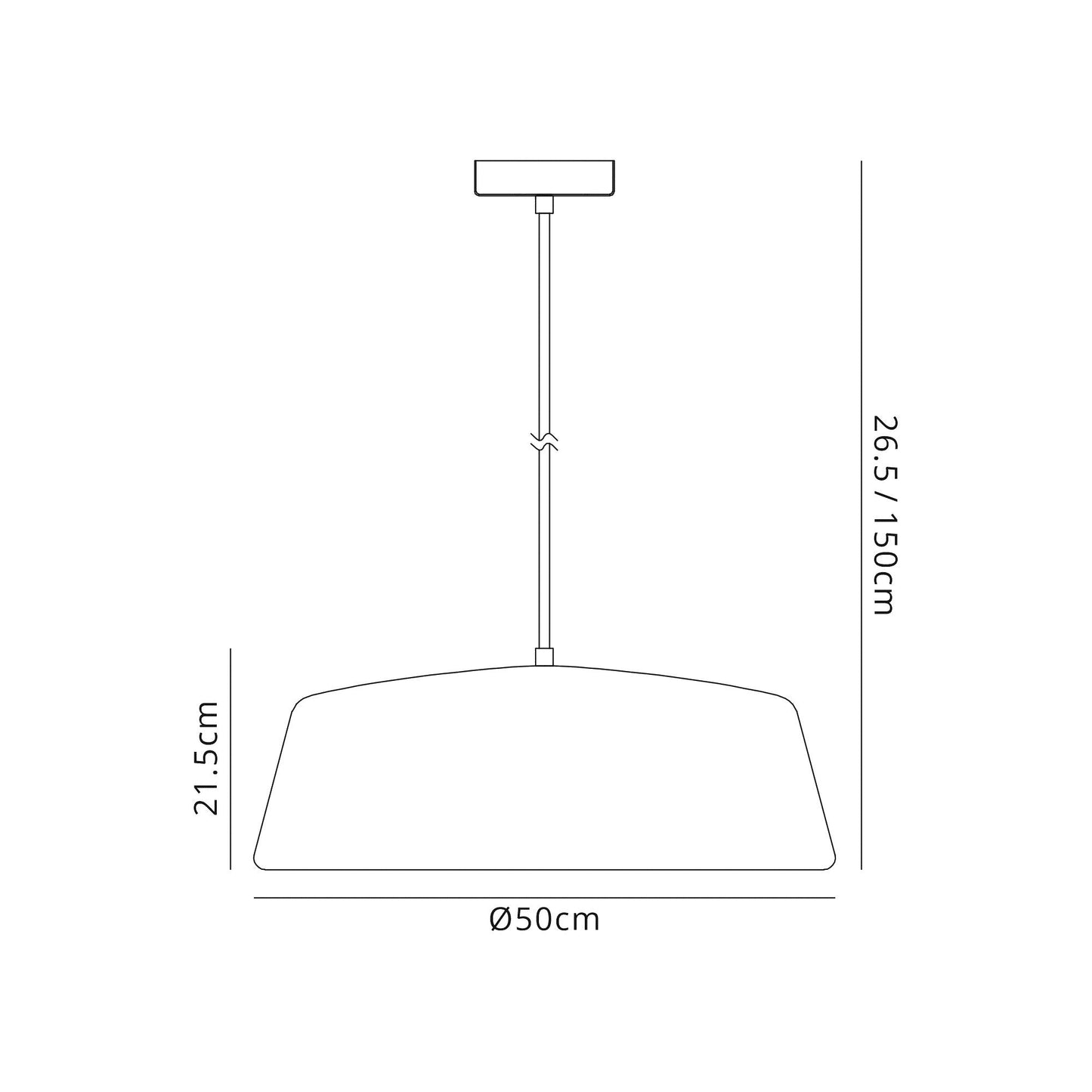 Tattenhall Single Large Pendant, 1 Light Adjustable E27, Gloss White and Gloss White
