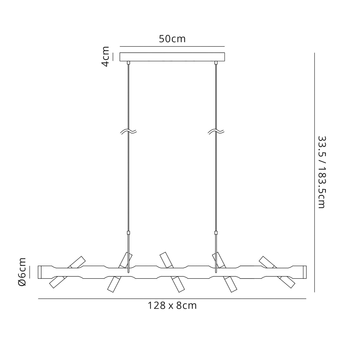 Hatchmere Linear Pendant , 10 x 2W LED, 3000K, 2800lm, Sand Black, Gold, 3yrs Warranty