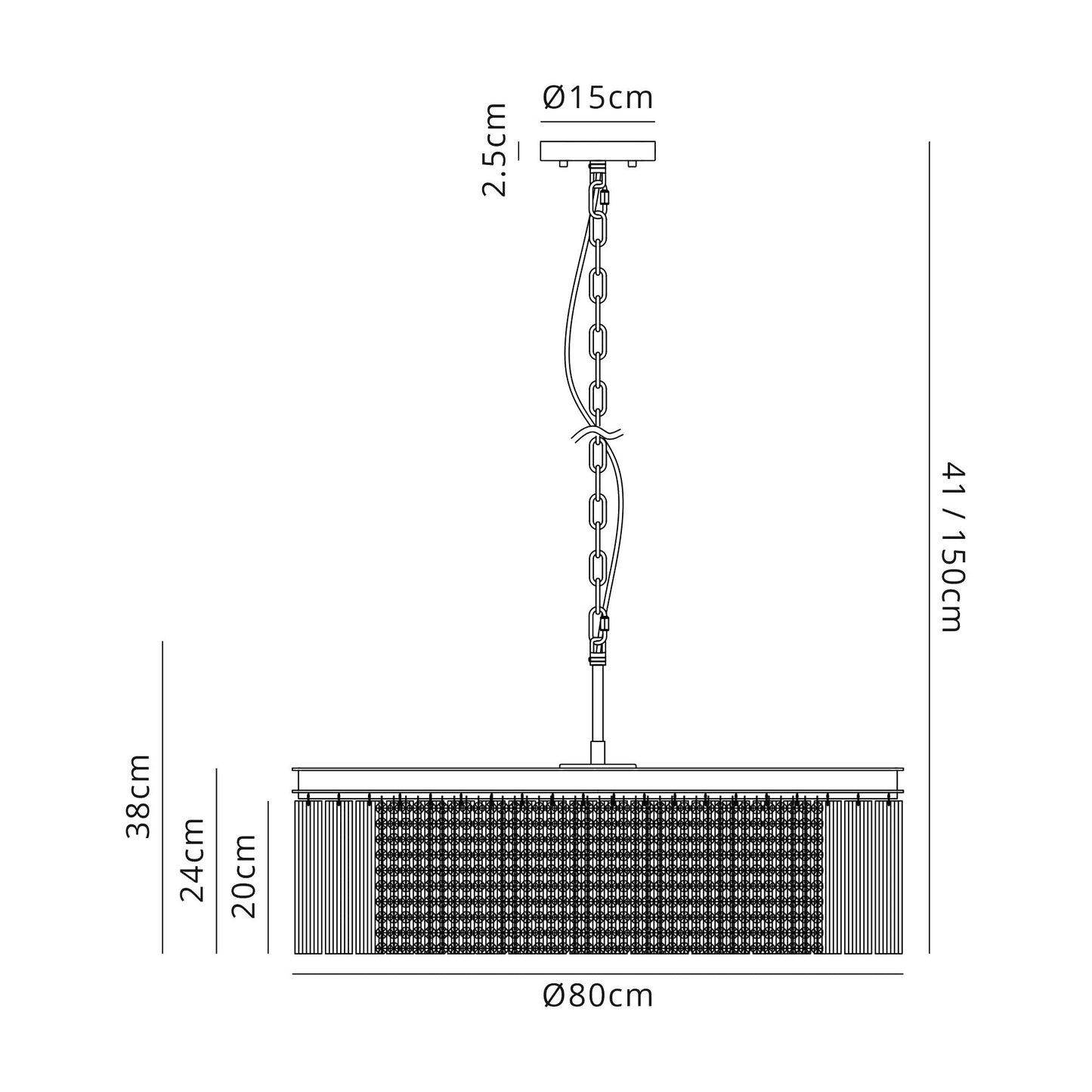 Barns Large Round Pendant, 10 Light E14, Brown Oxide