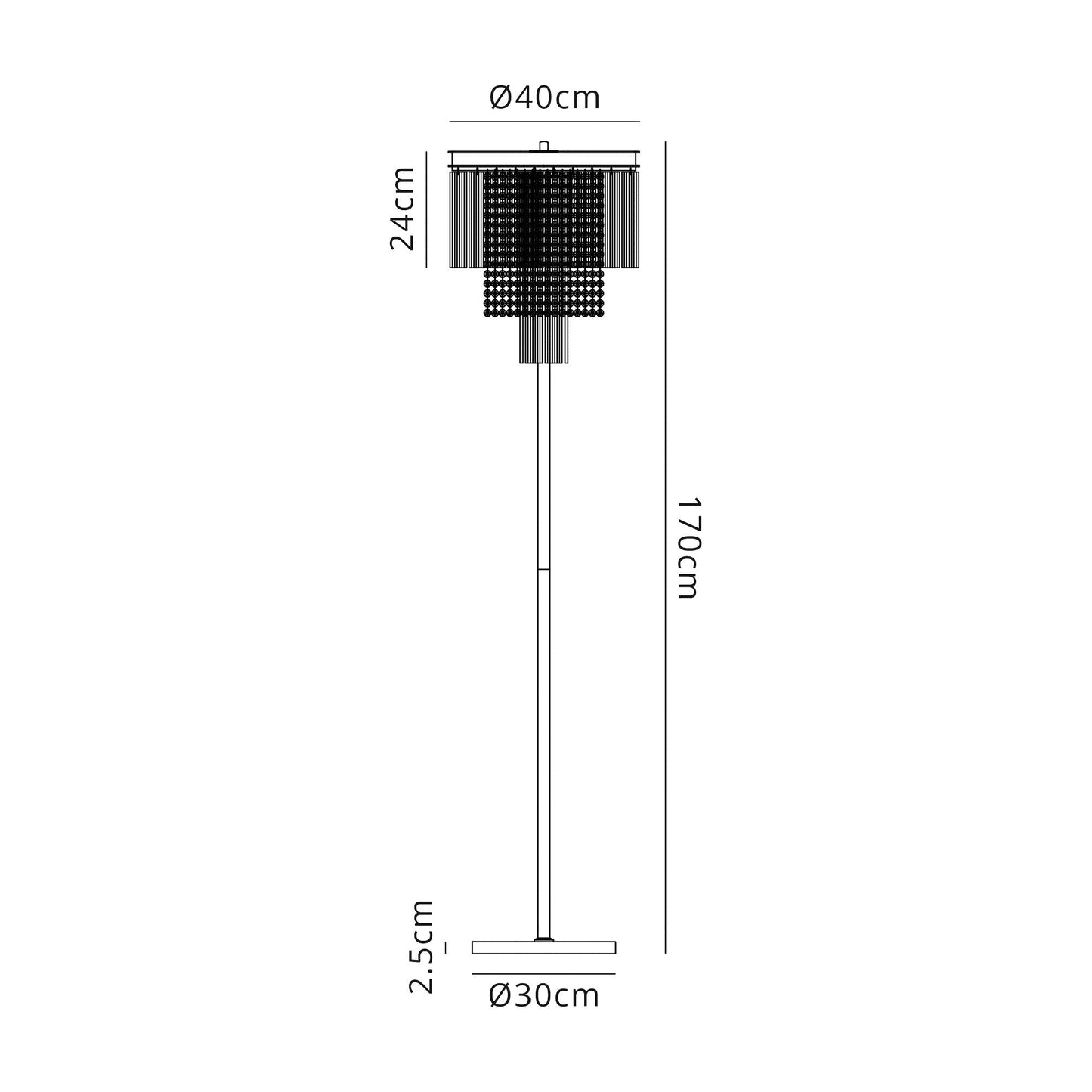 Barns Floor Lamp, 9 Light E14, Brown Oxide