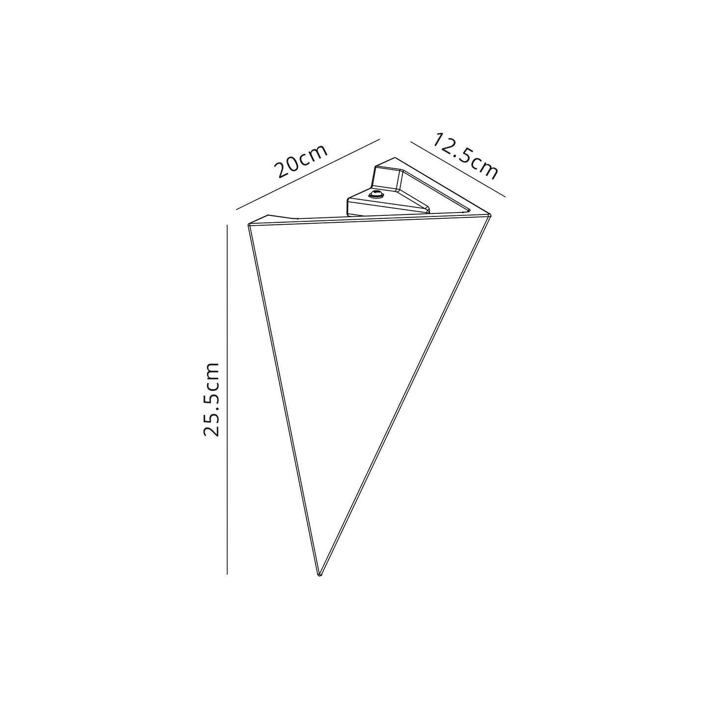 Russet Triangle Wall Lamp, 1 x G9, White Paintable Gypsum