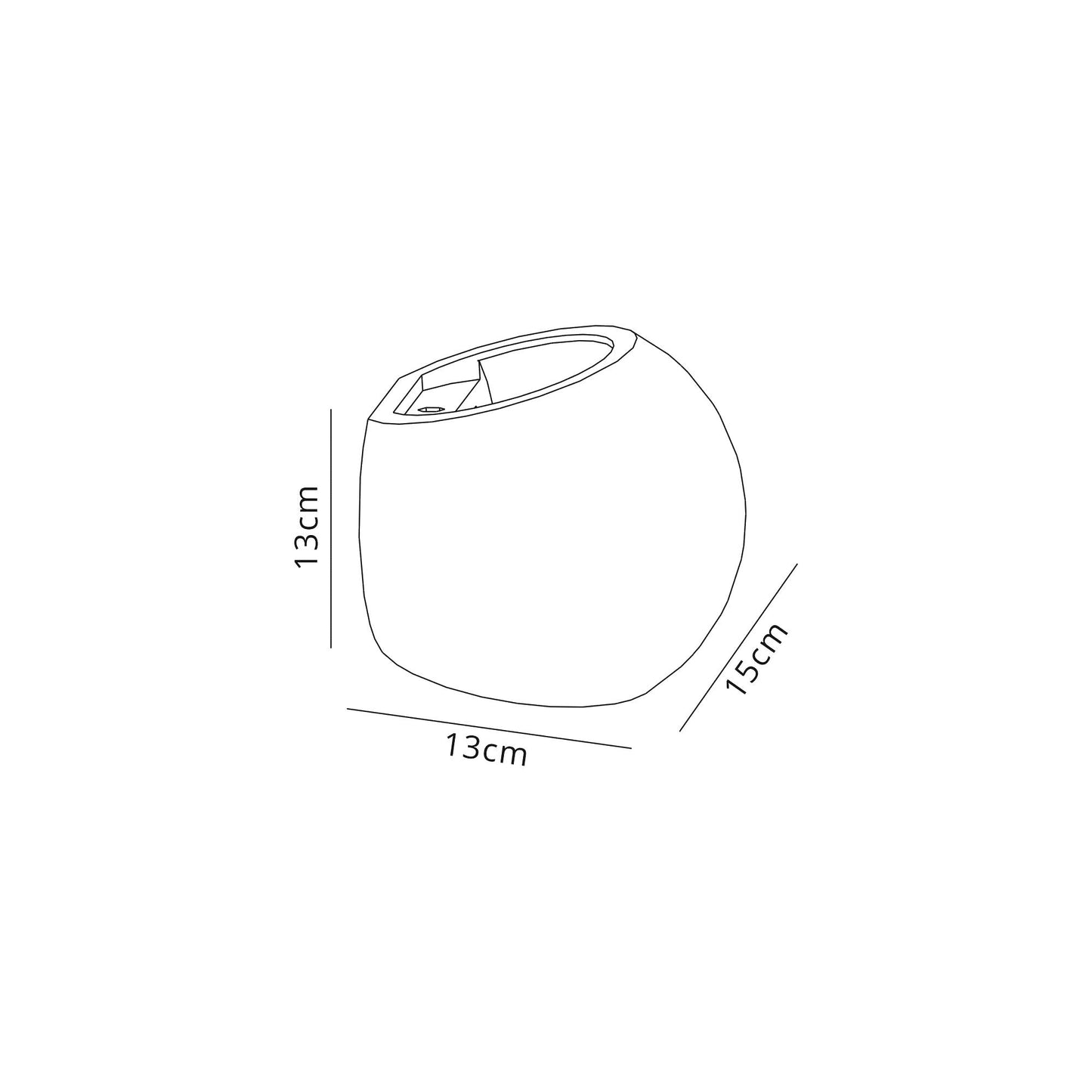 Russet Round Ball Up & Down Wall Lamp, 1 x G9, White Paintable Gypsum