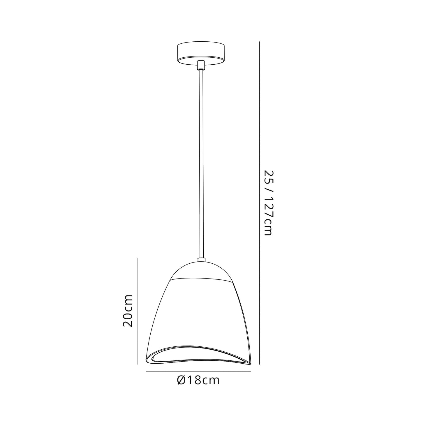Russet Medium Pendant, 1 x E27, White Paintable Gypsum