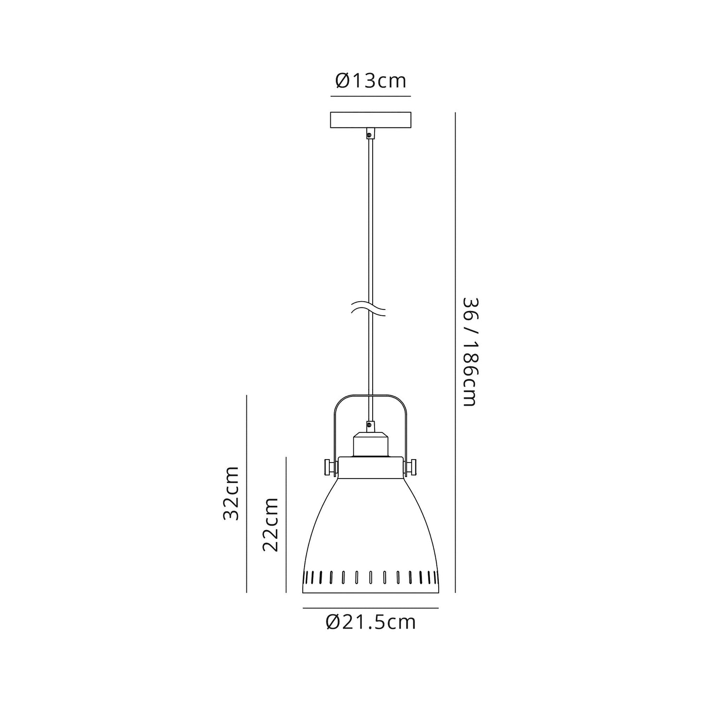 Snelson Medium Pendant, 1 x E27, Matt Black and Antique Brass and Khaki