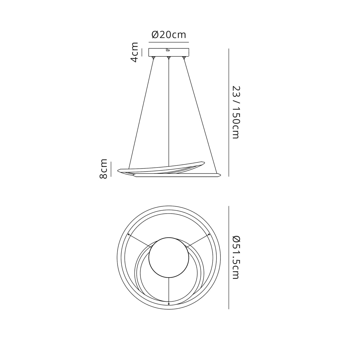 Carrwood Pendant, 1 x 40W LED, 4000K, 2996lm, 3 Step Dimming, Matt White, 3yrs Warranty