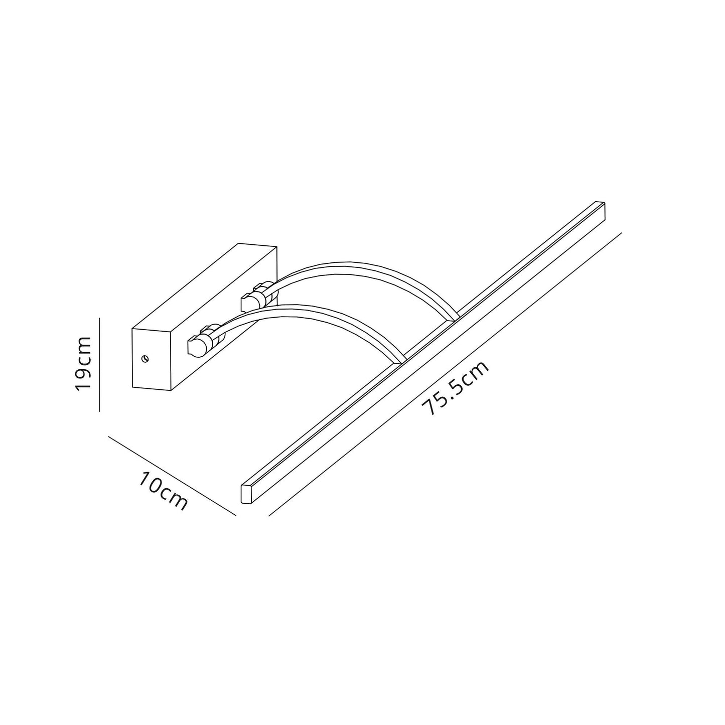 Chorley Small 2 Arm Wall Lamp and Picture Light, 1 x 14W LED, 3000K, 1070lm, Satin Nickel, 3yrs Warranty