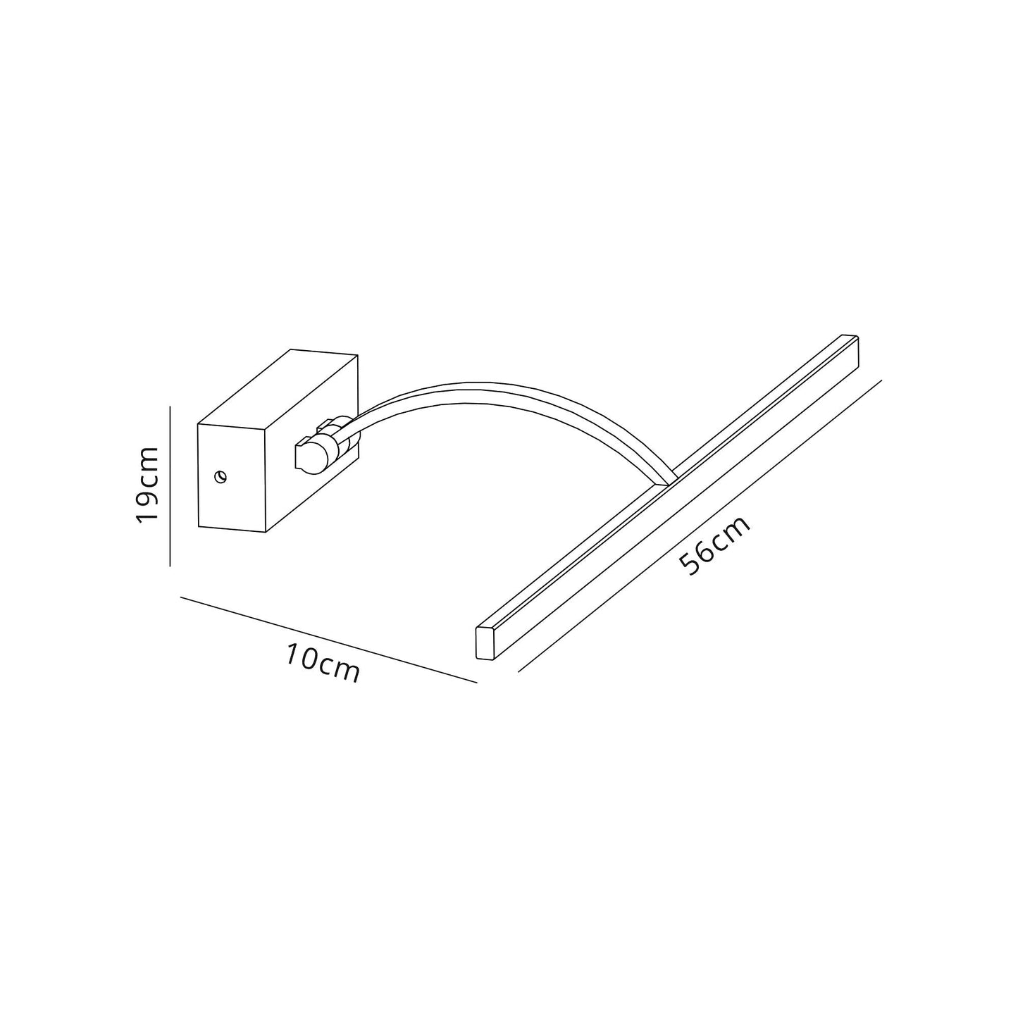 Chorley Large 1 Arm Wall Lamp and Picture Light, 1 x 10W LED, 3000K, 850lm, Bronze, 3yrs Warranty