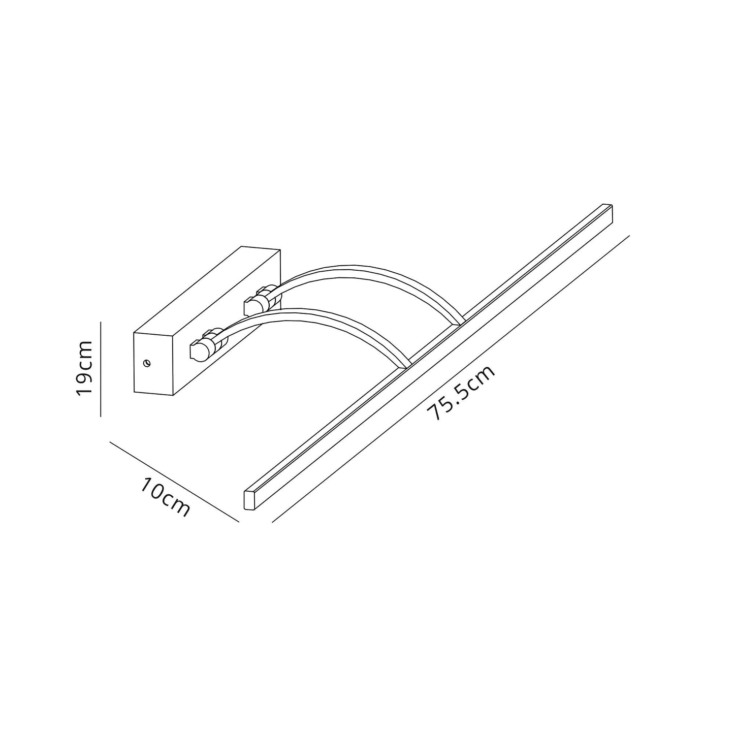 Chorley Small 2 Arm Wall Lamp and Picture Light, 1 x 14W LED, 3000K, 1070lm, Bronze, 3yrs Warranty