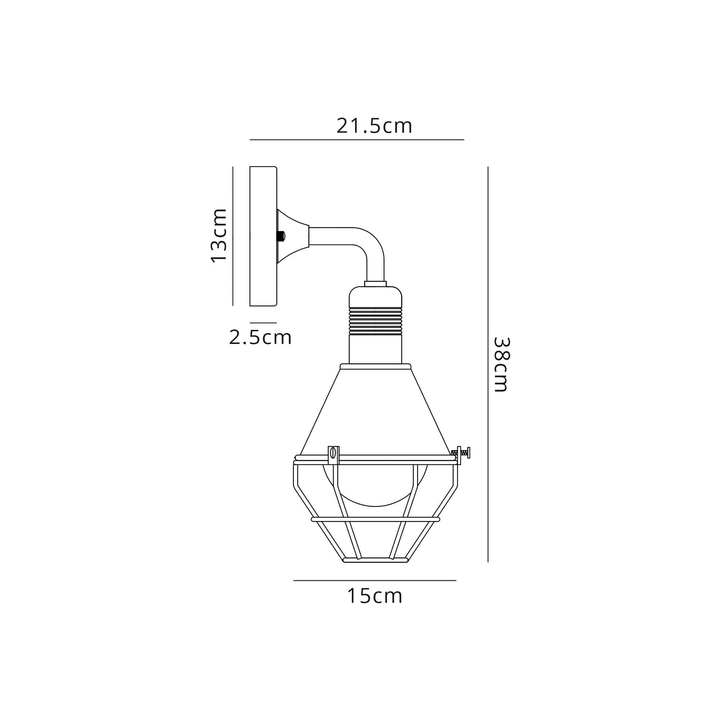 Buttermere Wall Lamp, 1 Light E27, IP65, Anthracite and Matt White, 2yrs Warranty